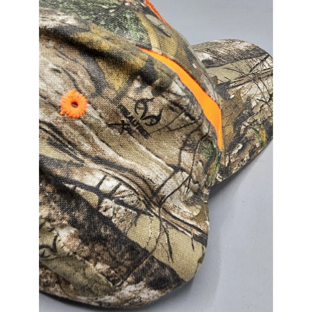 Realtree Durex Camo Blaze Orange Strap Adjustable Strap‎ Hat Cap NWT